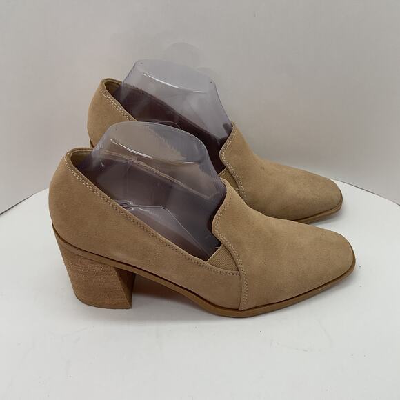 Joie Wevenly Beige Tan Suede Loafer Platform Heels Size 7.5 - Picture 7 of 16